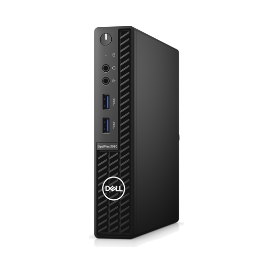 Refurbished Dell OptiPlex 3080 Mini Desktop Intel 4 Core i3 Win 11 front view