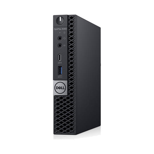 Refurbished Dell OptiPlex 5060 Mini Desktop Intel 6 Core i5 Win 11 front view