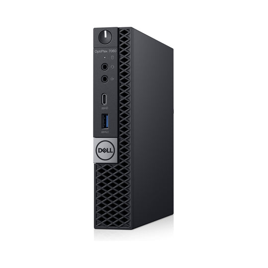 Refurbished Dell OptiPlex 7060 Mini Desktop Intel 6 Core i5 Win 11 front view