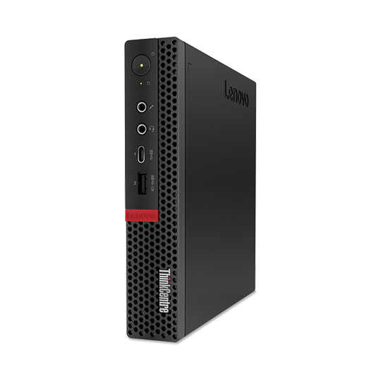 Refurbished Lenovo ThinkCentre M720q Mini Desktop Intel 6 Core i7 Win 11 front view